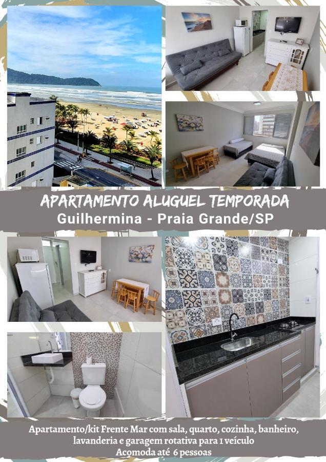 Appartamento Apartamento Kit Praia Grande Na Guilhermina Frente Mar Esterno foto